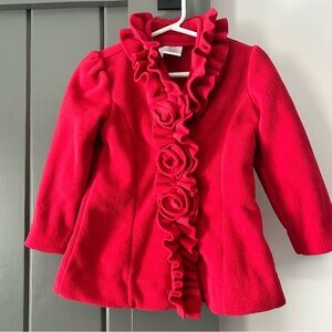 Charming Kids' Ruffled Blazer in Red